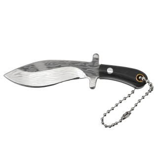 Mini-Schlüsselanhänger Machete "Bowie" aus Metall mit Kunstlederscheide