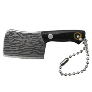 Mini-Schlüsselanhänger Beil "Butcher" aus Metall mit Kunstlederscheide