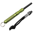 Feuerstarter im Alu-Geh&auml;use in Gr&uuml;n mit Kordelband und Schl&uuml;sselring
