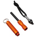 Feuerstarter im Alu-Geh&auml;use in Orange mit Kordelband und Schl&uuml;sselring