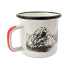 Emaille Tasse mit Berg- und Kompassmotiv mit 350 ml (Klein)