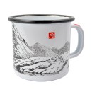 Emaille Tasse mit Berg- und Kompassmotiv mit 450 ml (Gro&szlig;)