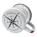 Emaille Tasse mit Berg- und Kompassmotiv mit 450 ml (Gro&szlig;)