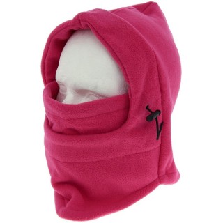 Fleece Schlauchschal mit Kapuze und Gesichtsschutz in Pink