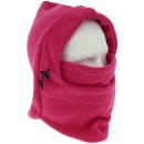 Fleece Schlauchschal mit Kapuze und Gesichtsschutz in Pink