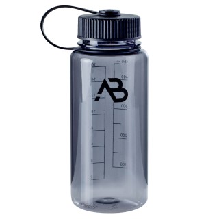 Weithals-Trinkflasche 0,5 Liter aus Tritan in Grau mit Schraubdeckel und Füllskala