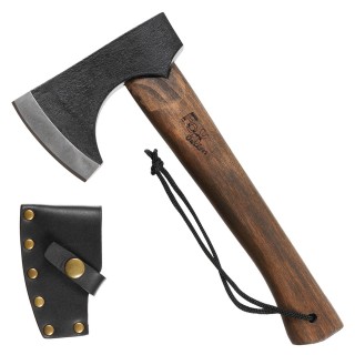Axt „Viking“ mit Holzstiel und Lederscheide