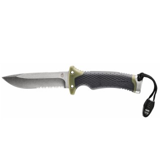 Gerber Ultimate Fixed Blade Survivalmesser mit Feuerstarter, Messerschärfer, Pfeife und Holster