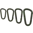 Karabinerhaken aus Aluminium in Tarnfarben - vier...
