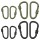 Karabinerhaken aus Aluminium mit Schraubverschluss in Oliv oder Schwarz (2er Pack)