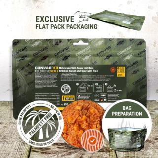 Convar Feldküche Hühnchen Süß-Sauer mit Reis (150 g)