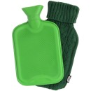 Wärmflasche 2 L mit Strickbezug-Tasche in Oliv