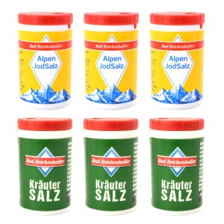 6x Ministreuer Alpen Jod Salz und Kräutersalz von Bad Reichenhaller