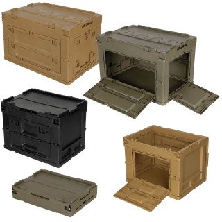 Klappbare Kunststoffbox mit Klappdeckel und Frontklappe