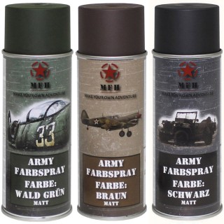3x 400 ml Sprühfarbe BW Flecktarn (NC-Lack, matt,...