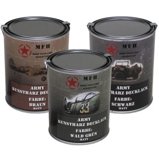 3x 1 L Decklack BW Flecktarn (RAL-Farben, matt)...