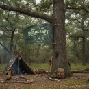 Bushcraft Flagge 150 x 100 cm mit Outdoor-Motiv