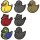 3D Patch Ente in Gelb, Grau oder Beige, auch als Teufel und Zombie