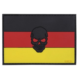 3D Patch Deutschland Flagge mit Totenkopf mit...