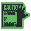 3D Patch Warnschild &bdquo;Caution Beware of Zombies&ldquo; in Gelb oder Gr&uuml;n