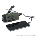 Kurbelradio mit FM-/AM-Empfang, LED, Notsignal, Solarzelle und USB-C