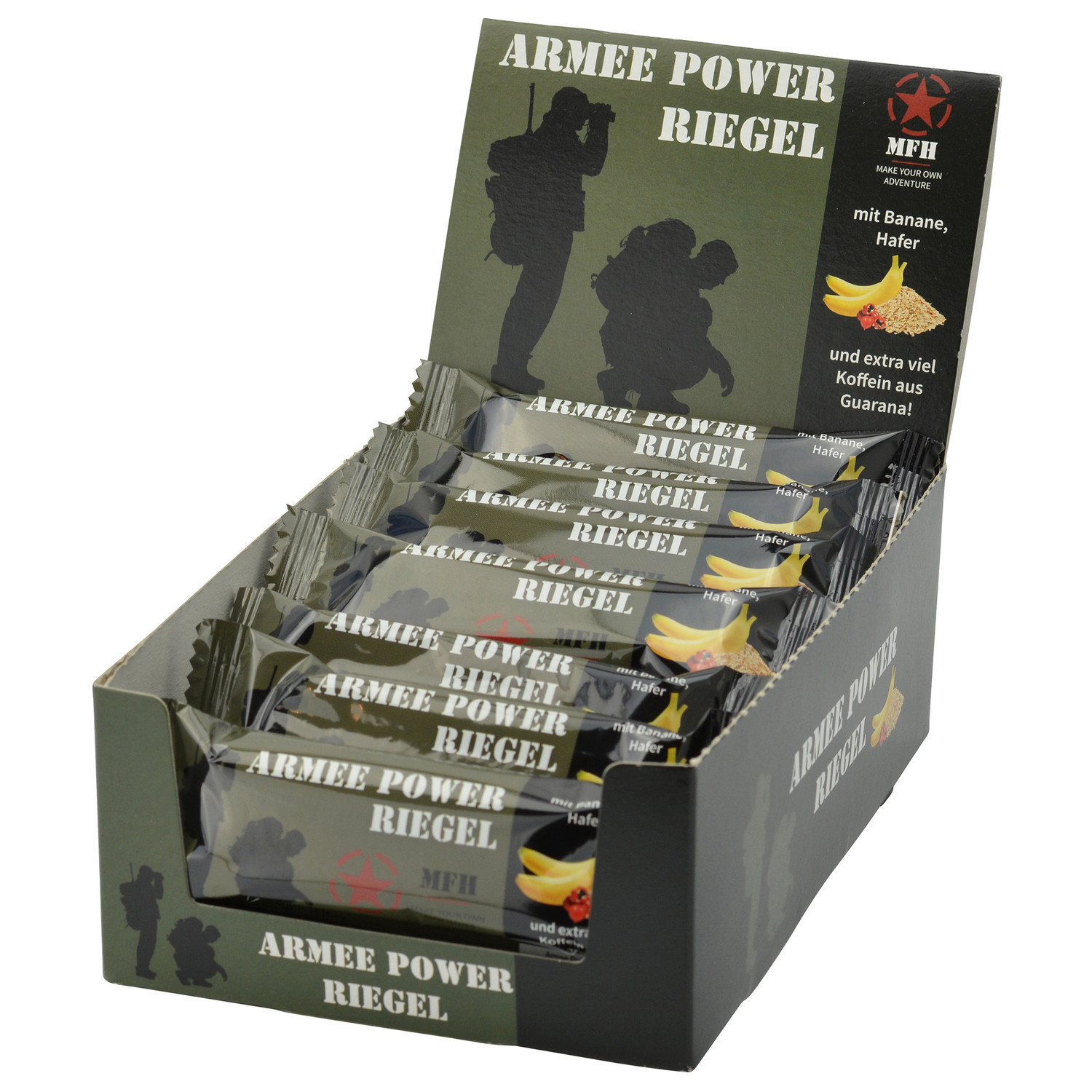 20x MFH Armee Power Riegel - Energieriegel mit Banane und Koffein