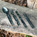 BW Essbesteck 4-teilig: Messer, Gabel, Löffel und Dosenöffner, zusammensteckbar