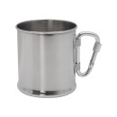 Edelstahltasse 220 ml, einwandig mit Karabiner