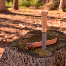 Finnenmesser 24 cm mit Lederscheide - Outdoor- und Anglermesser mit Holzgriff