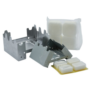 Klappkocher mit Brennstofftabletten (Nato Taschenkocher)