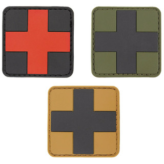 Klett-Abzeichen 5 x 5 cm Gummi Patch Erste Hilfe / First Aid