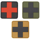 Klett-Abzeichen 5 x 5 cm Gummi Patch Erste Hilfe / First Aid