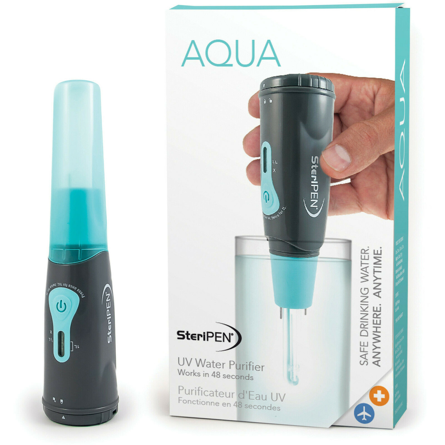 SteriPEN® Aqua UV-Wasserentkeimer für Reisen und Outdoor (Betrieb mit AA-Batterien)
